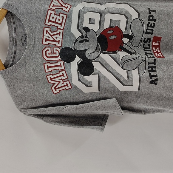 Disney Mickey Mouse Athletic Dept XL Gray Tee Pullover Crew Neck - Picture 2 of 5